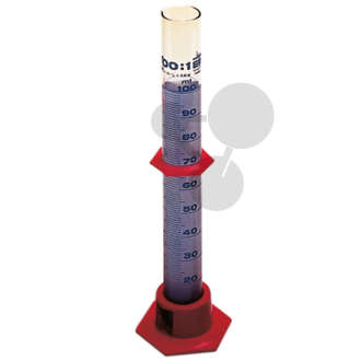 Éprouvette graduée en verre avec pied PP 100 ml / 1 ml