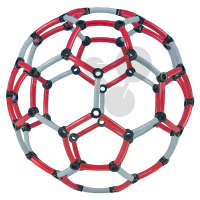 Modèle moléculaire C60 fullerène, orbite