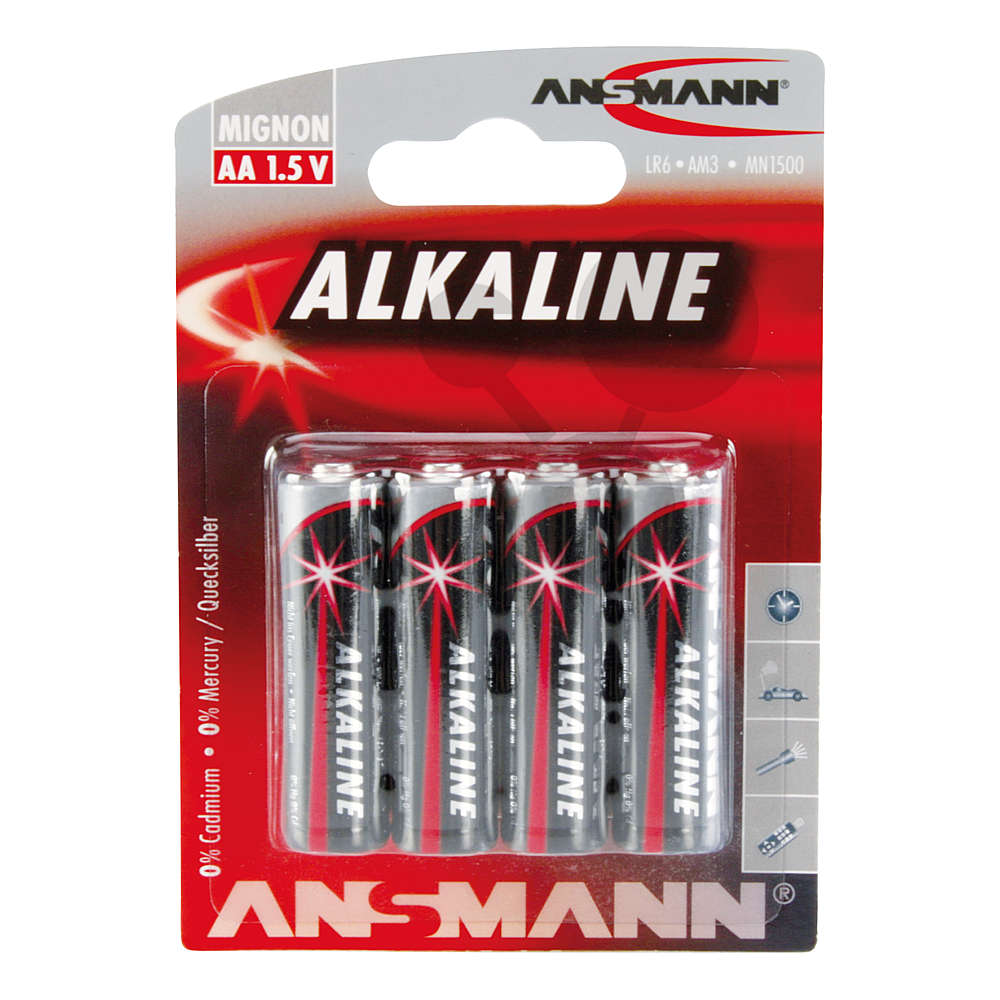 Pile alcaline LR6 AA AM3 1,5V KODAK MAX Blister de 4 piles